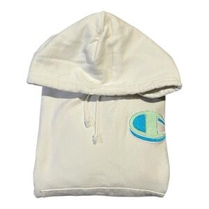 🩵 Champion White Hoodie with Logo